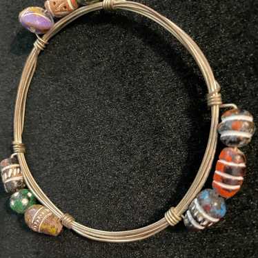 Gorgeous silver-tone and multi colored with vinta… - image 1