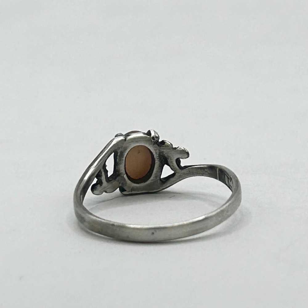 Vintage Sterling Silver Shell Ring - Size 6 - image 5