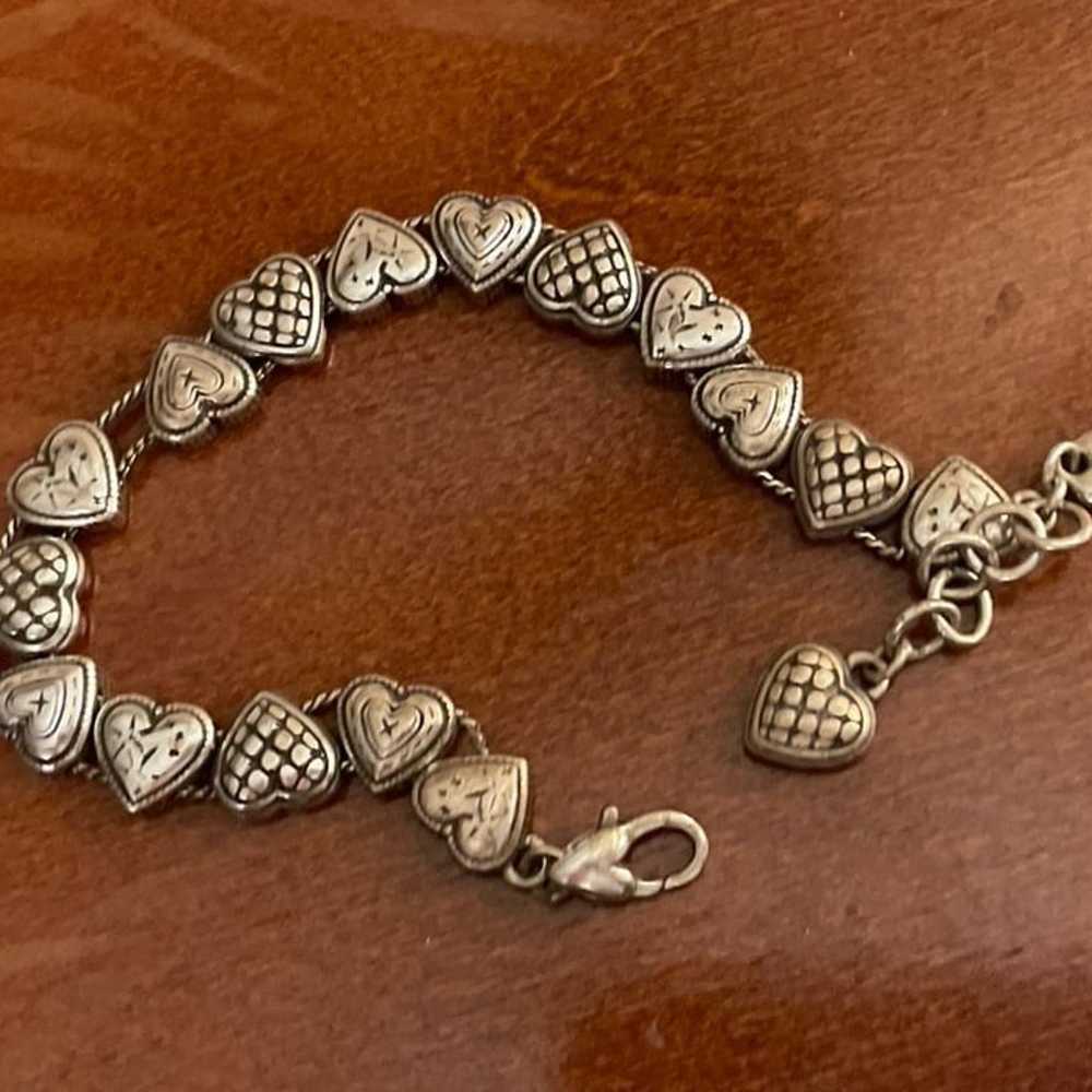 Vintage Brighton silver heart bracelet - image 1