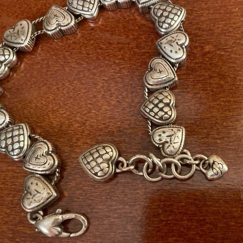 Vintage Brighton silver heart bracelet - image 2