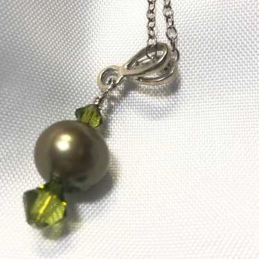 Vintage, green pearl necklace - image 1