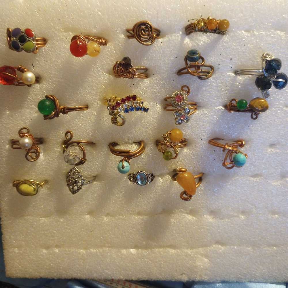 21 handmade rings various sizes - image 1