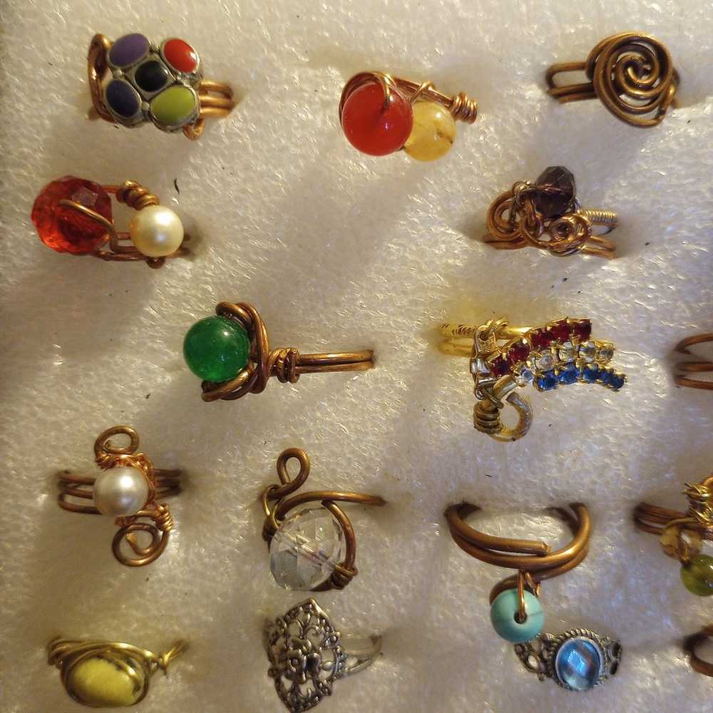 21 handmade rings various sizes - image 2