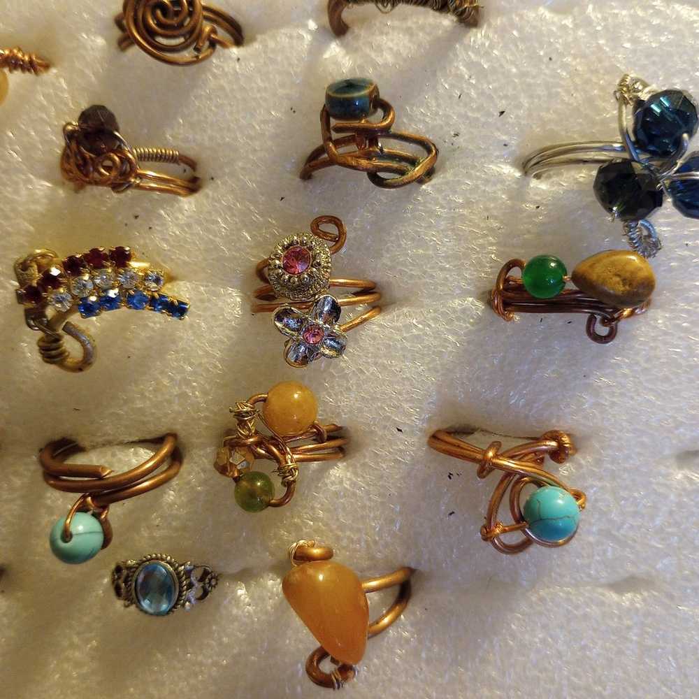 21 handmade rings various sizes - image 3