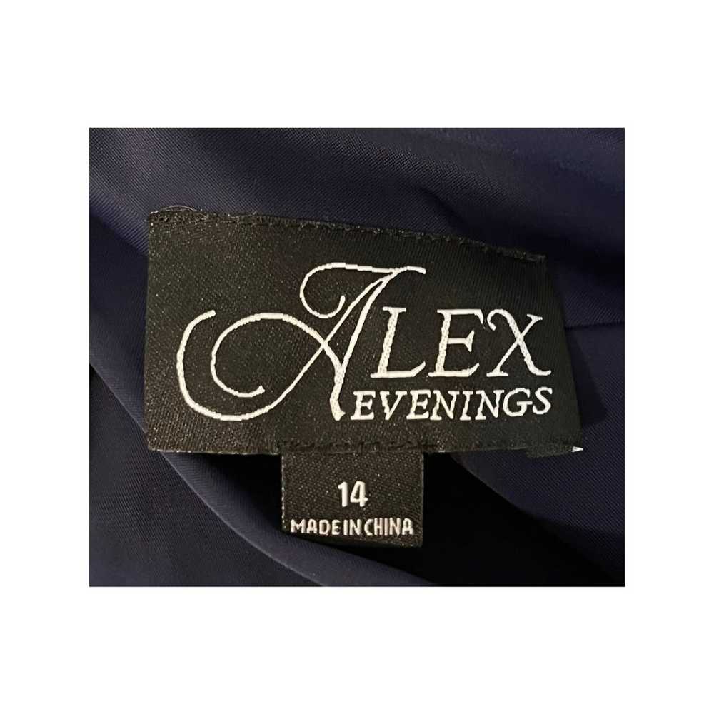 Alex Evenings size 14 dress navy blue short ruche… - image 4