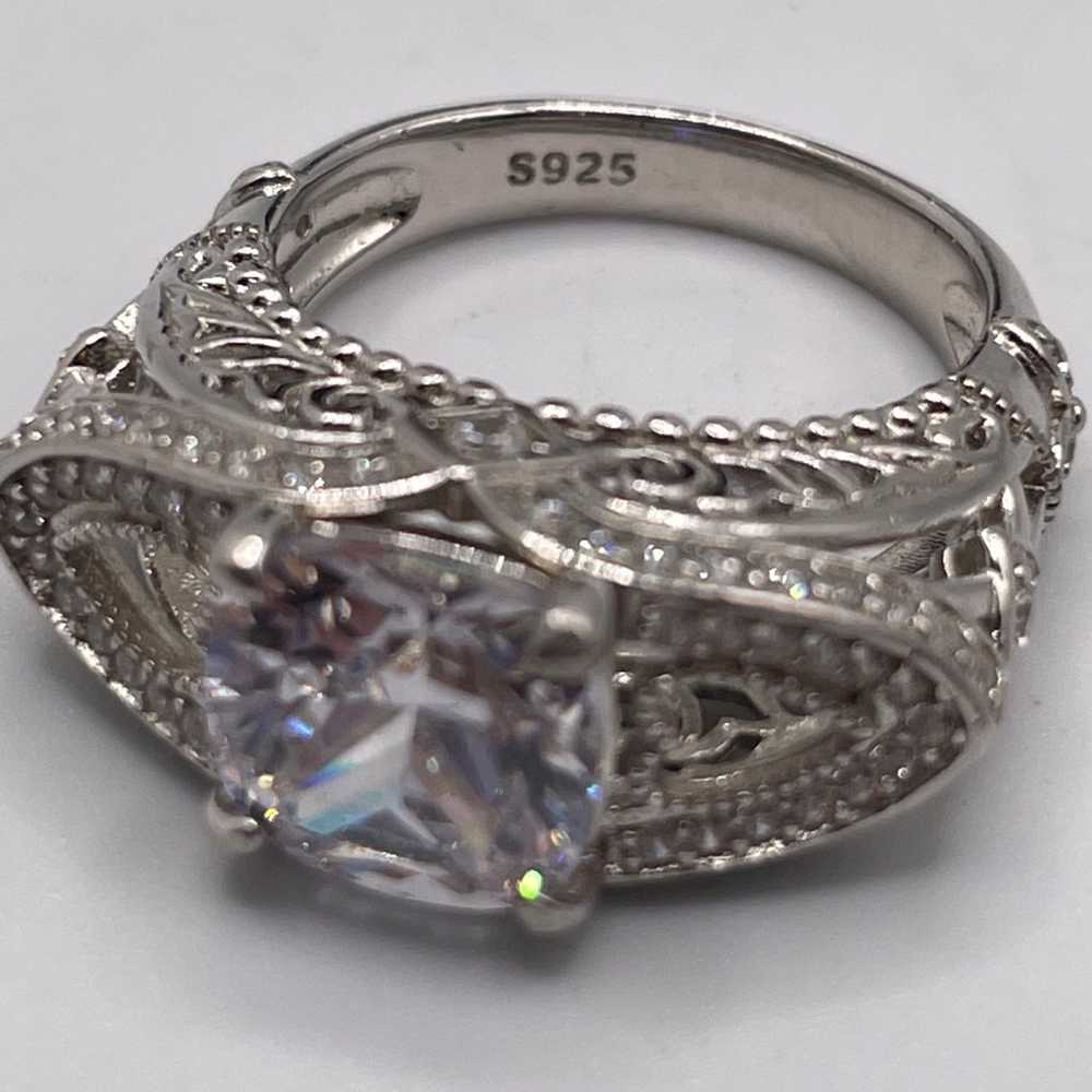 Unique Sterling CZ Ring - image 7