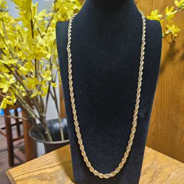 5mm Rope Chain Necklace 14k Yellow Gold Plated - image 1