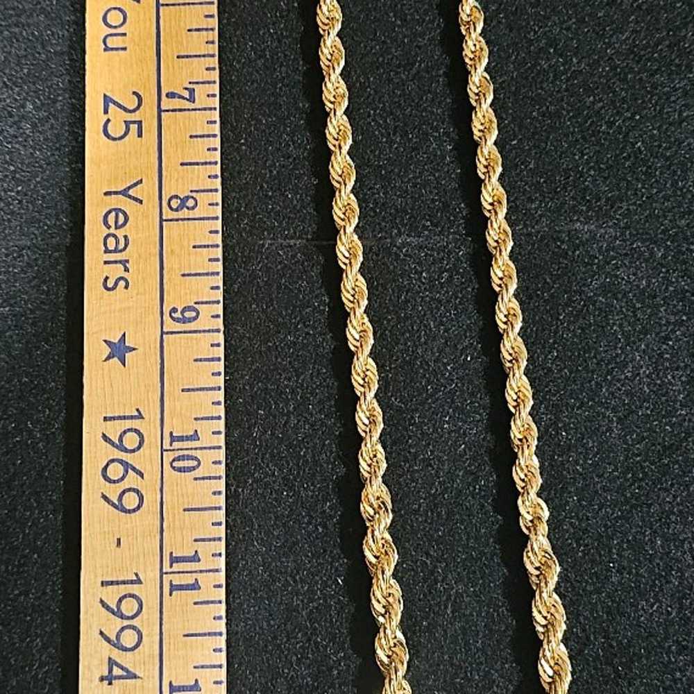 5mm Rope Chain Necklace 14k Yellow Gold Plated - image 2