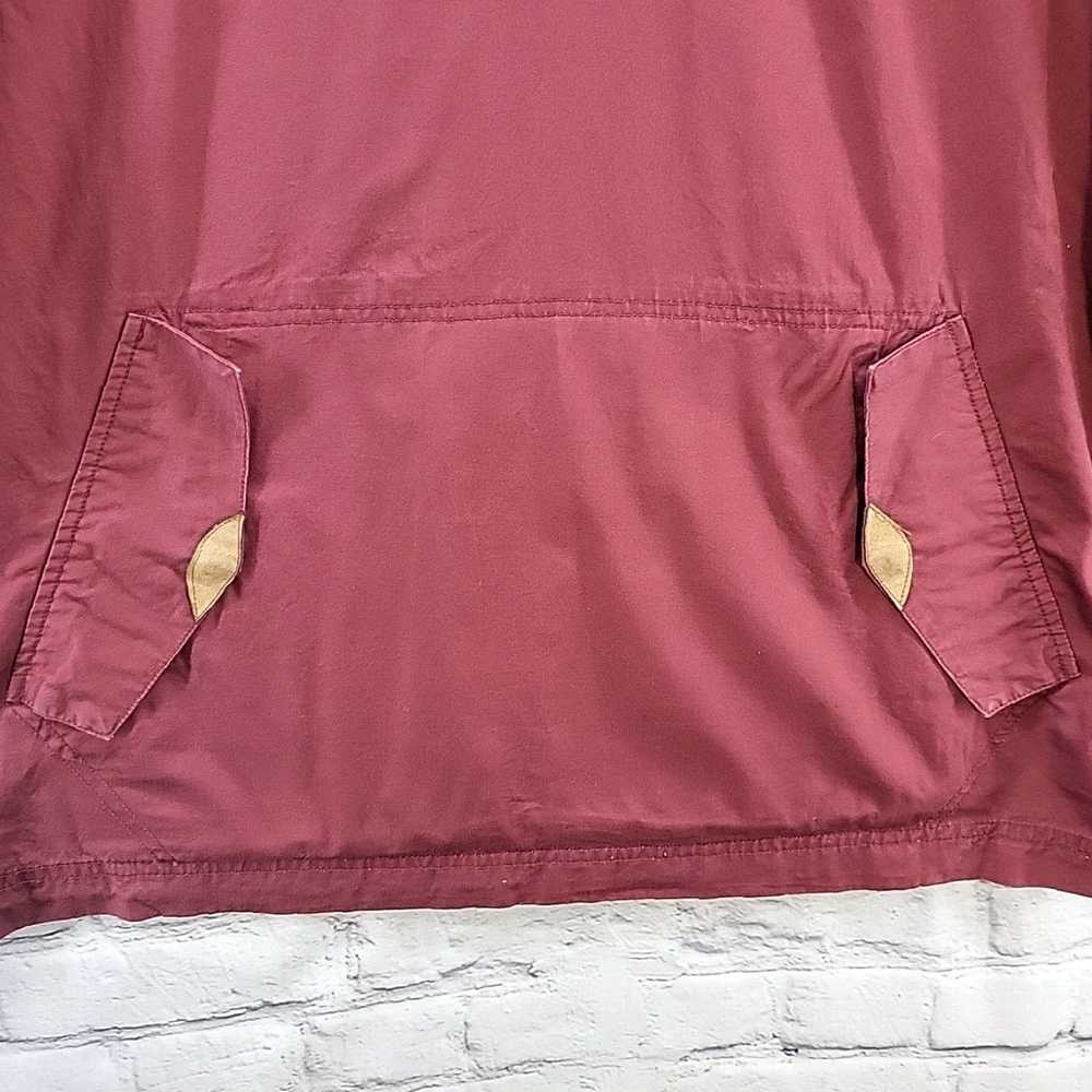 Vintage Authentic Maroon Canvas Hooded Pull Over … - image 4