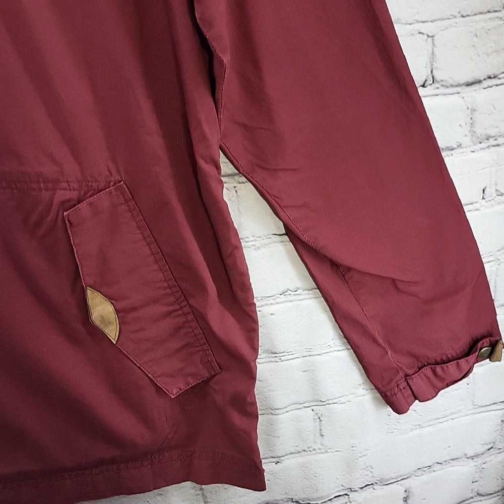 Vintage Authentic Maroon Canvas Hooded Pull Over … - image 5