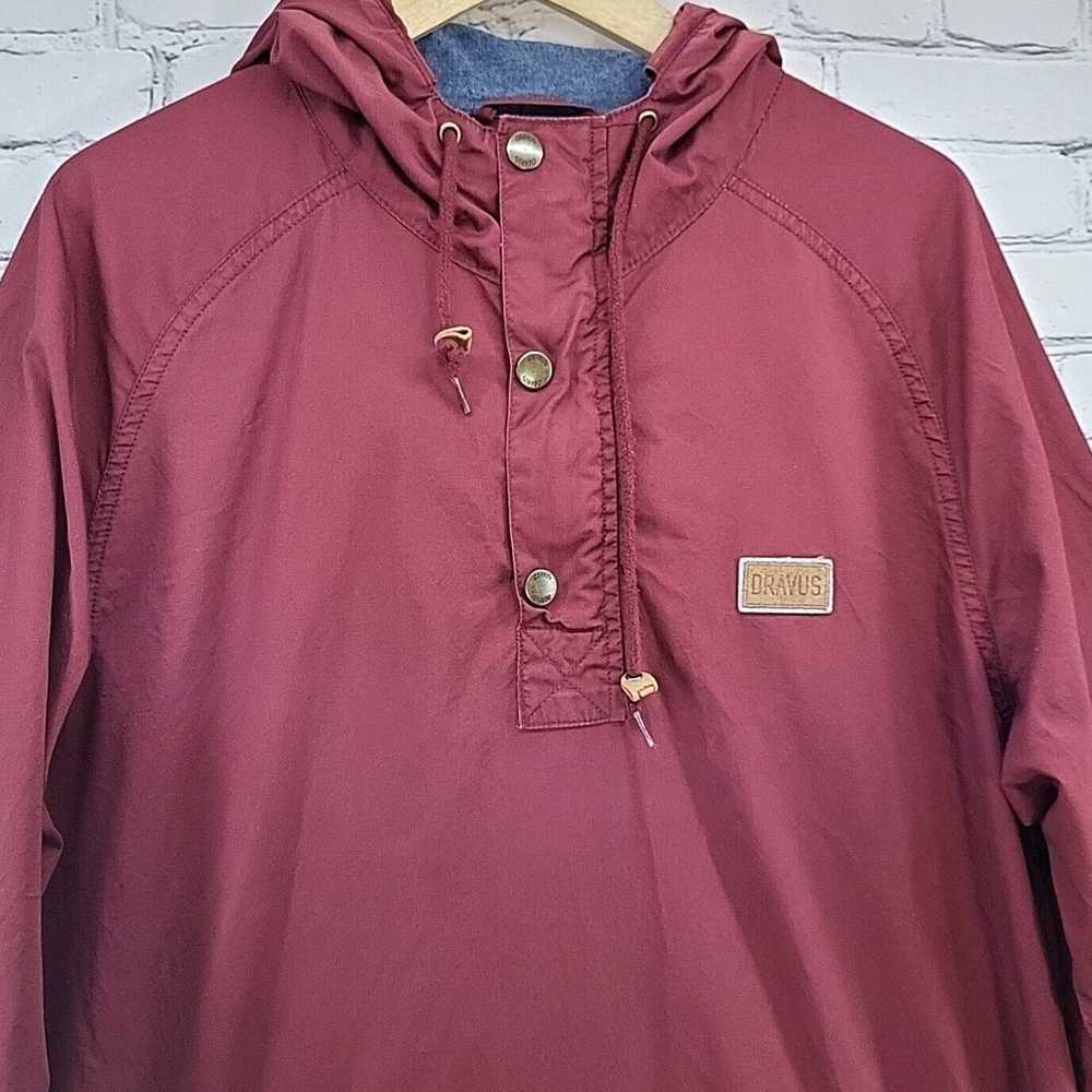 Vintage Authentic Maroon Canvas Hooded Pull Over … - image 6