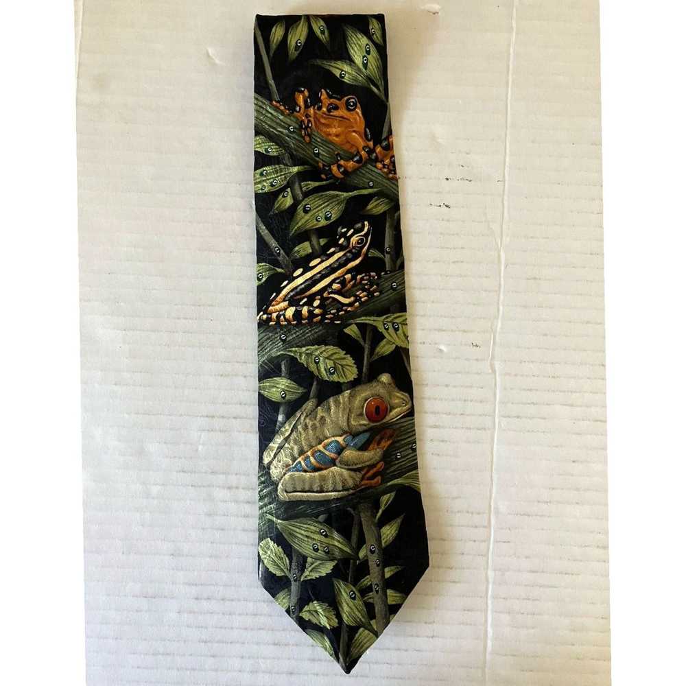 Vintage Silk Jacquard Bruce's Rainforest Necktie … - image 1