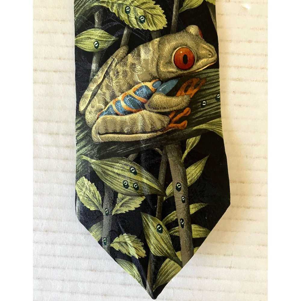 Vintage Silk Jacquard Bruce's Rainforest Necktie … - image 2