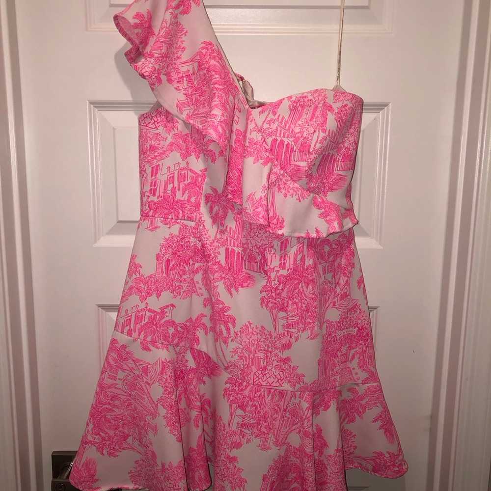 New Lilly Pulitzer Ariana One-Shoulder Romper Pin… - image 4