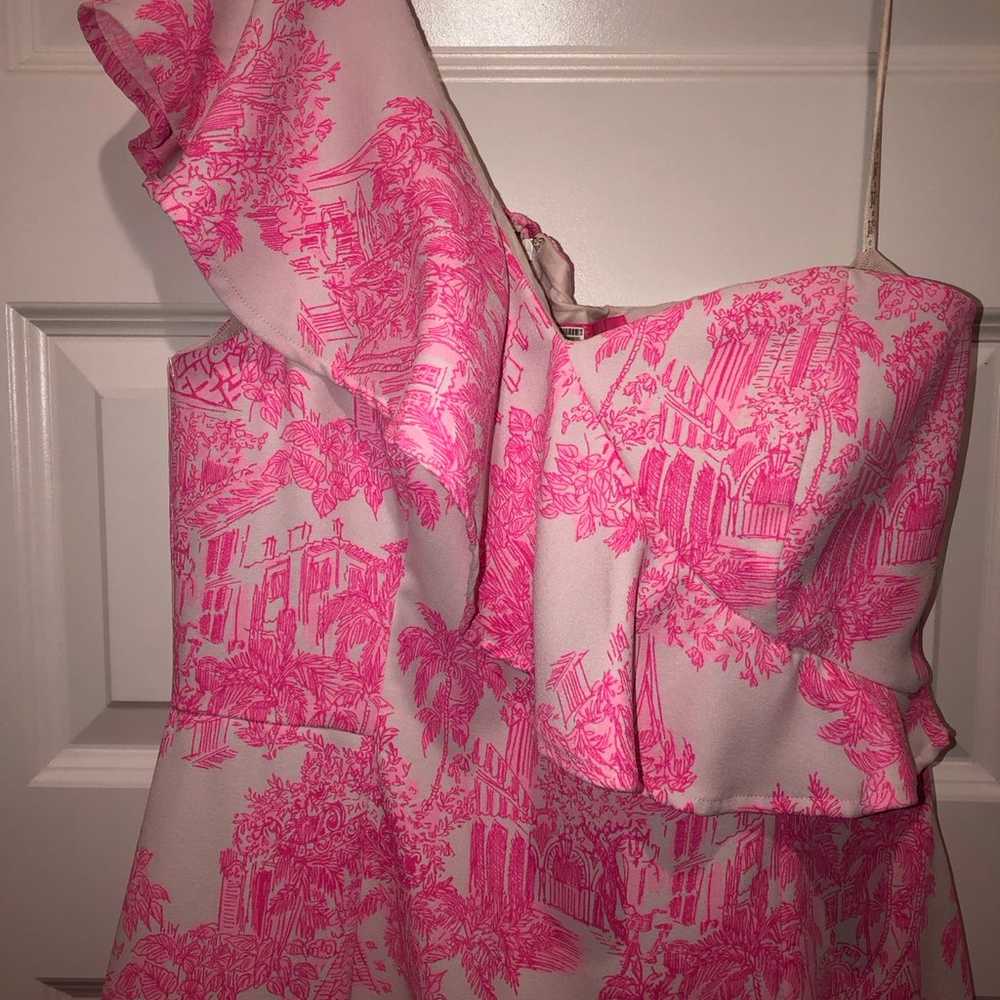 New Lilly Pulitzer Ariana One-Shoulder Romper Pin… - image 5