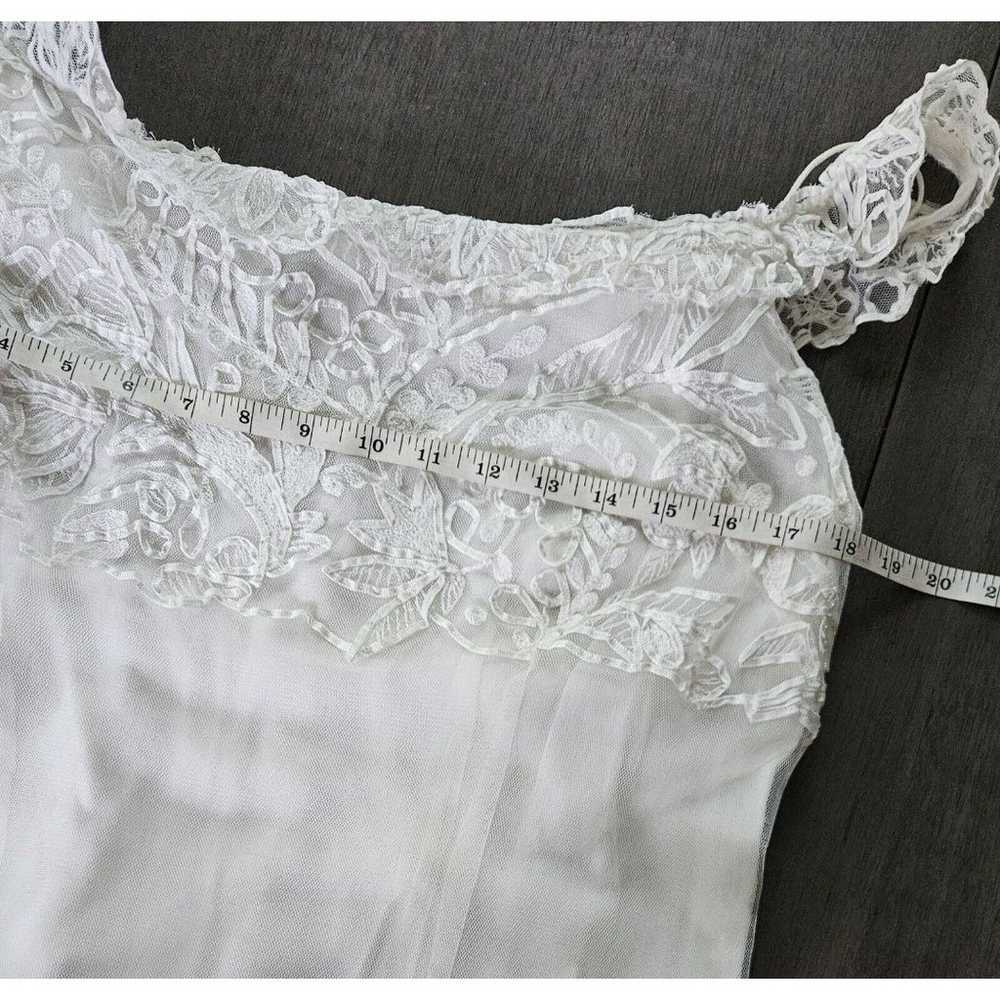 April Cornell White Lace Midi Nightgown Dress Fai… - image 3