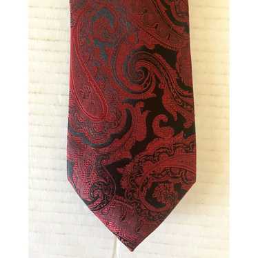 Vintage Exquisite Platinum Finished Silk Necktie … - image 1