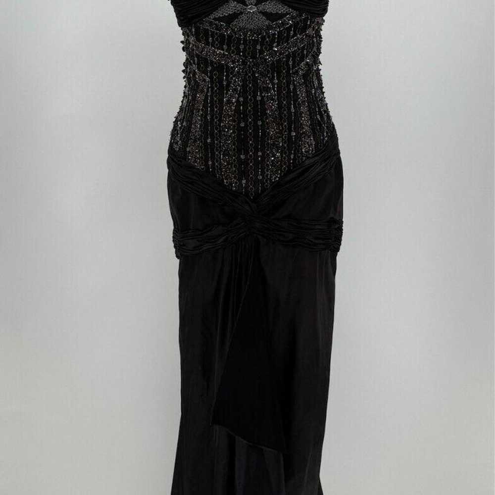 May Queen Womens Black Satin 30s Style Embellishe… - image 1