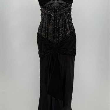 May Queen Womens Black Satin 30s Style Embellishe… - image 1