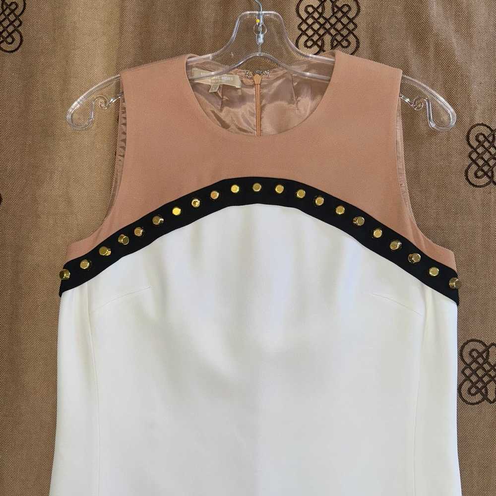 Michael Kors Black White & Tan Gold Stud Dress Si… - image 6