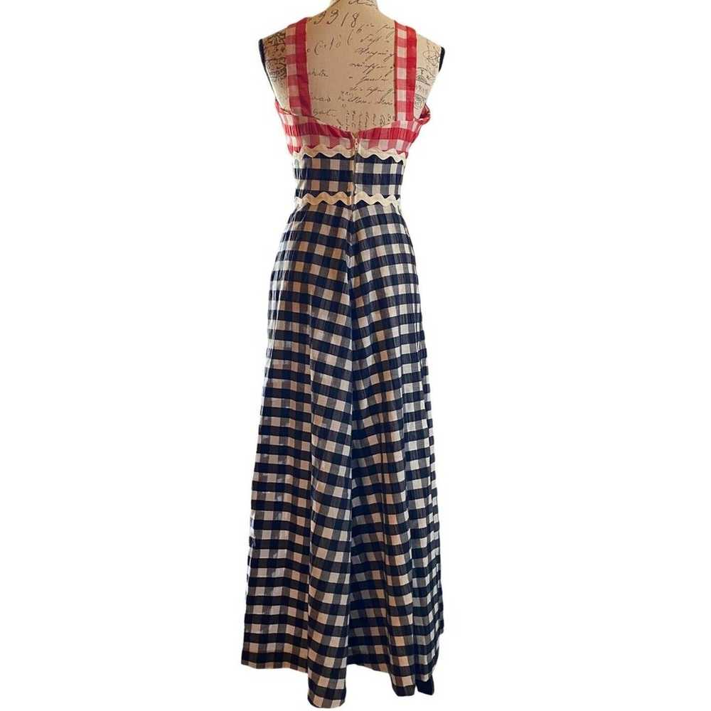 Retro Joan Curtis Vintage Maxi Dress Red Check Ha… - image 5