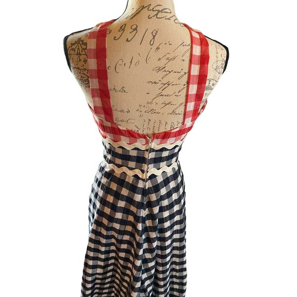 Retro Joan Curtis Vintage Maxi Dress Red Check Ha… - image 6