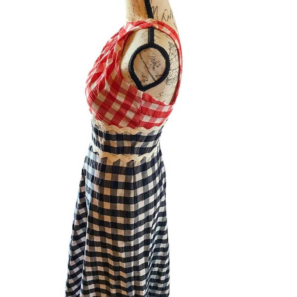 Retro Joan Curtis Vintage Maxi Dress Red Check Ha… - image 7