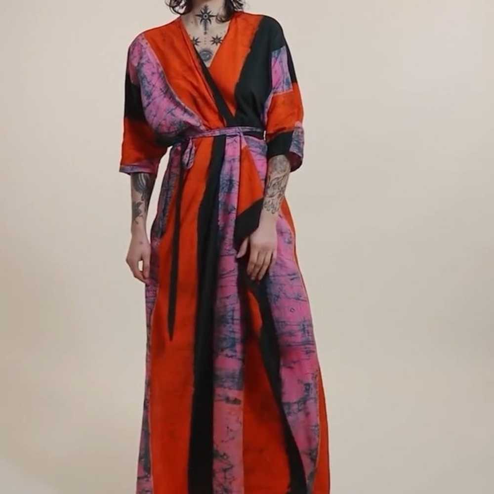 osei duro letsa wrap dress in carmine size S - image 5