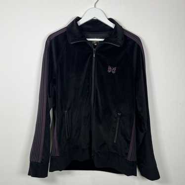 Needles Needles Black/Purple Velour Track Jacket … - image 1