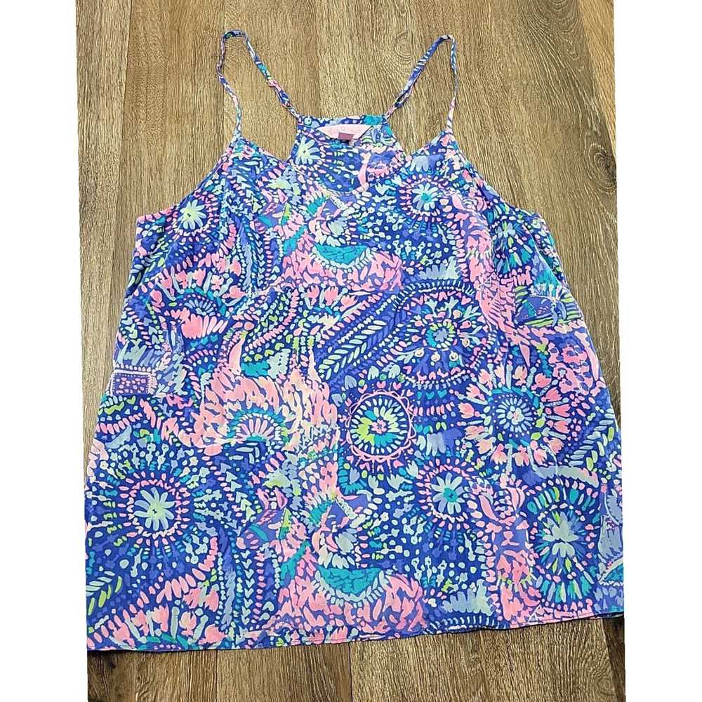 Lilly Pulitzer Silk Racerback Tank Top in Multico… - image 3