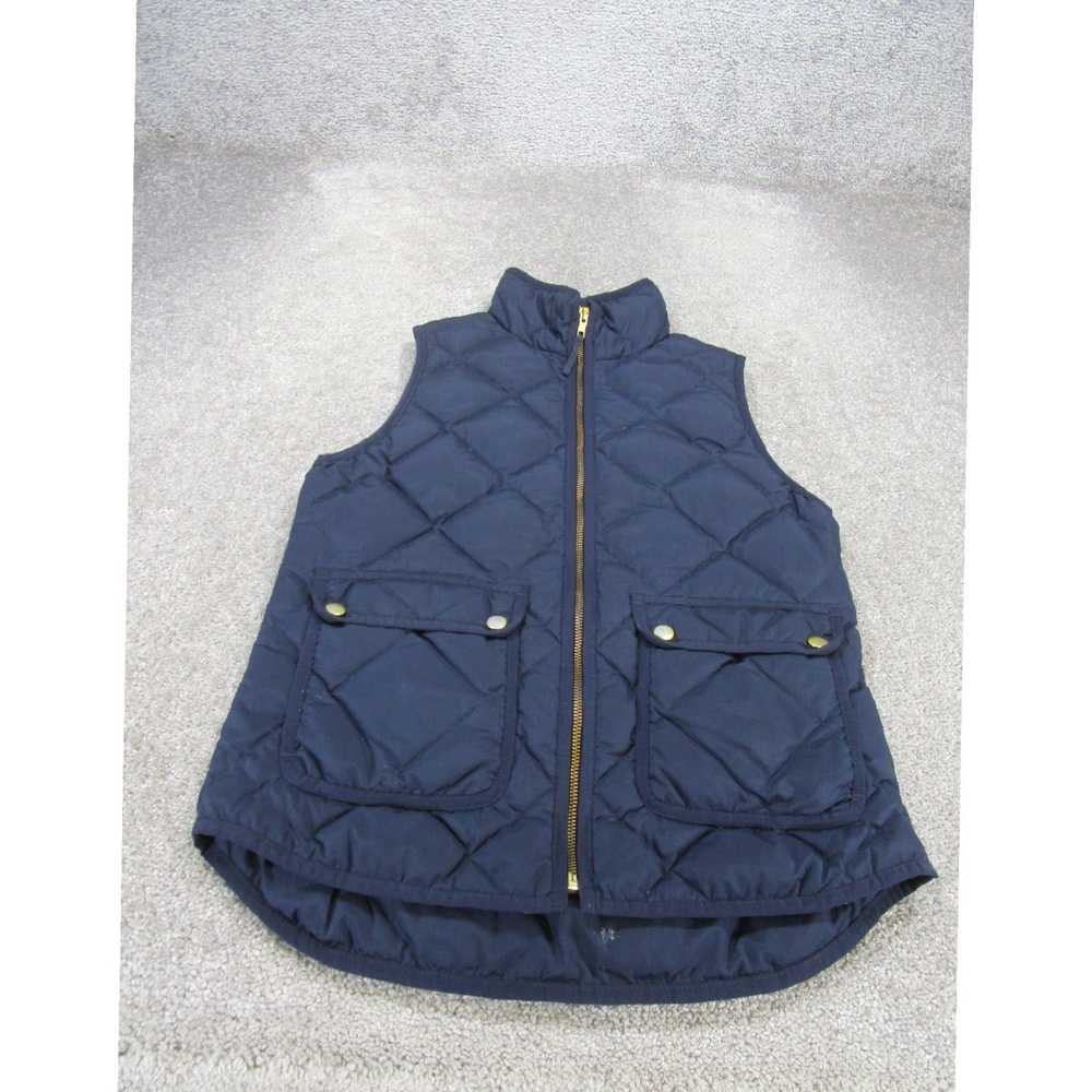 J.Crew Navy Blue Softshell Quilted Mock Neck Vest… - image 1