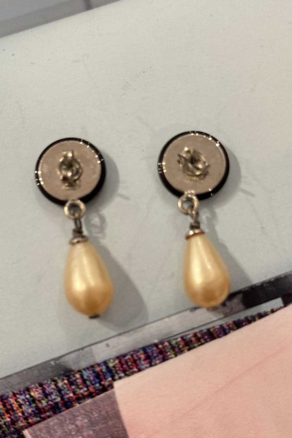 Chanel Rhinestone Pearl Earrings - image 6