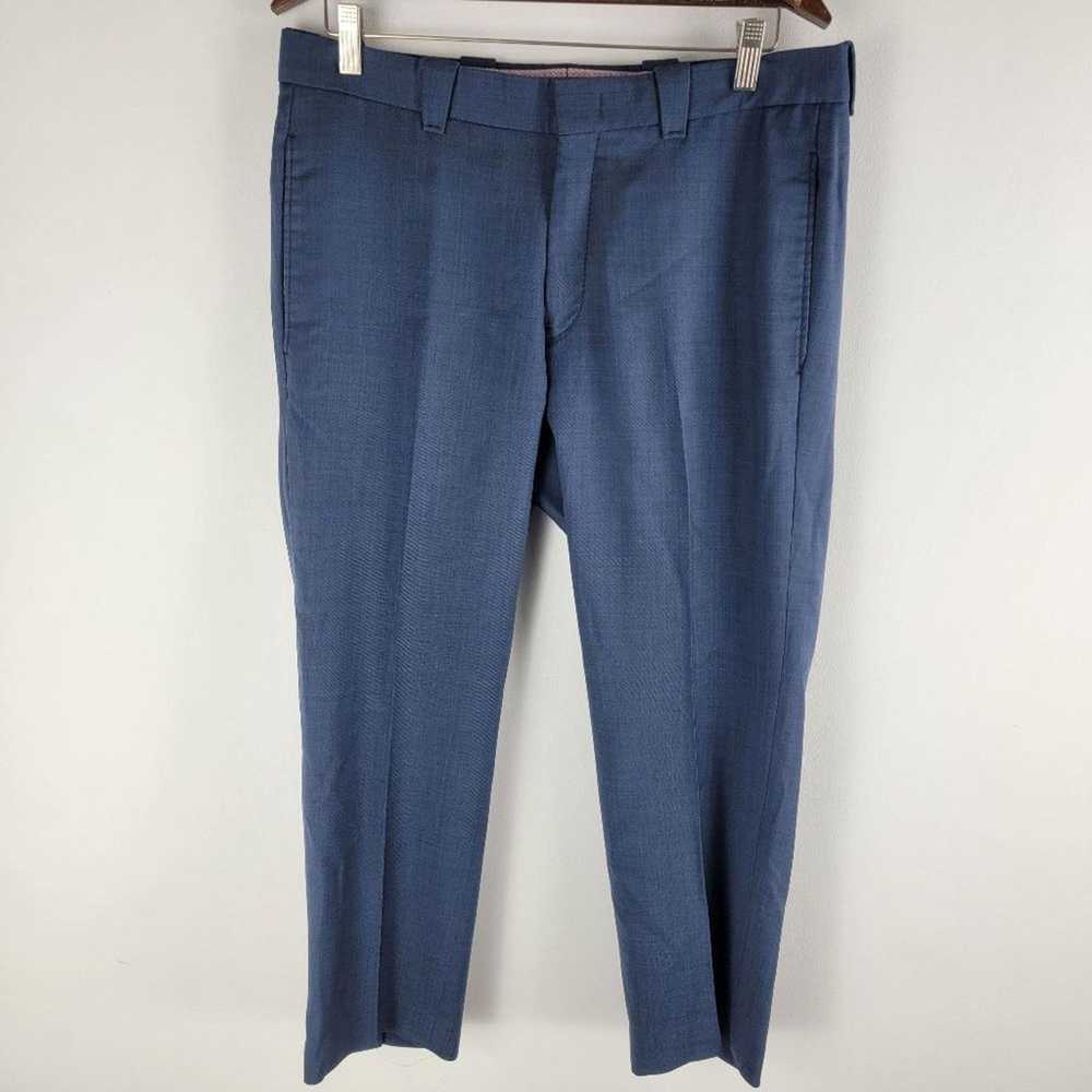 Incotex incotex inside ivory 100% wool pants blue… - image 1