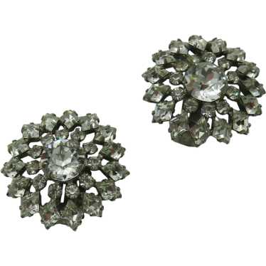 Signed Schreiner Sparkling Earrings Crystals - image 1