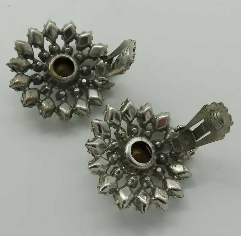 Signed Schreiner Sparkling Earrings Crystals - image 6