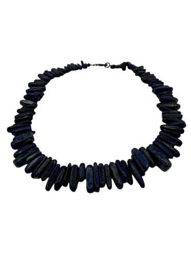 Lapis Chunky Stone Necklace 1960s - image 1