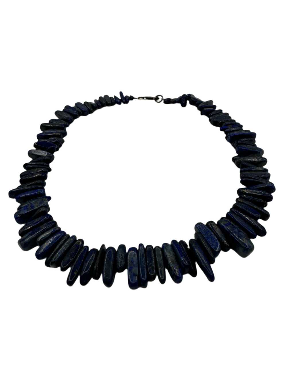 Lapis Chunky Stone Necklace 1960s - image 4