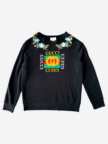 Gucci Gucci Black Bootleg Logo Embroidered Sweater - image 1