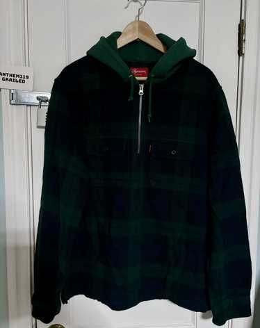 Supreme Hooded Buffalo Plaid Flannel Shirt - Gem