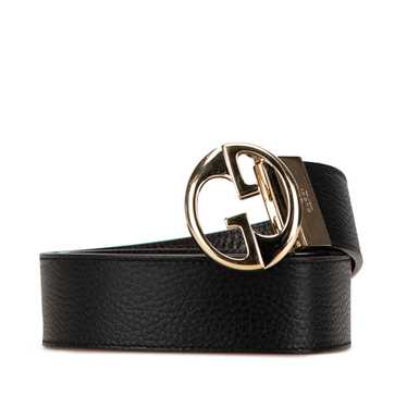 Black Gucci Leather 1973 Reversible Belt