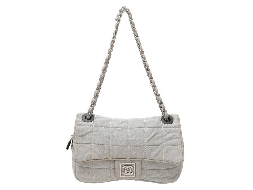 Grey Chanel 2006 Quilted Jersey Shoulder Bag - image 1