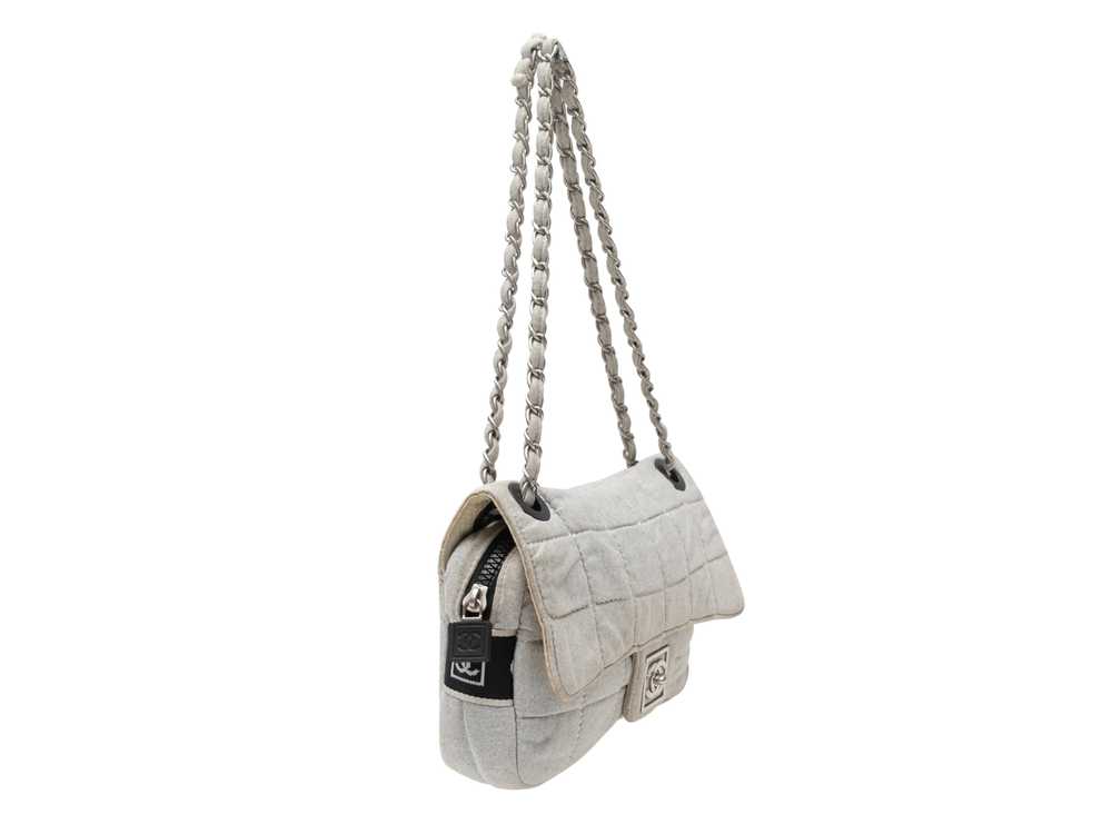 Grey Chanel 2006 Quilted Jersey Shoulder Bag - image 2