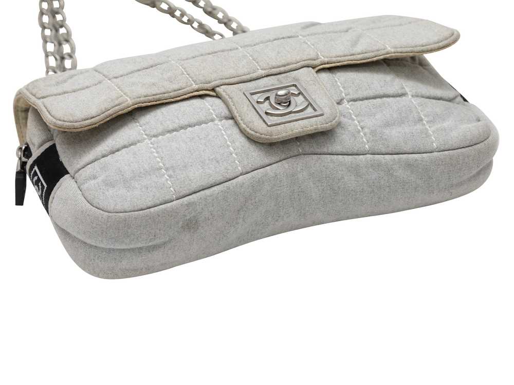 Grey Chanel 2006 Quilted Jersey Shoulder Bag - image 4