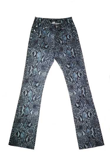 OZONE COMMUNITY snake printed denim pants