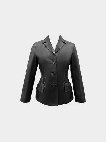 Christian Dior 2010s Black Lambskin Leather Blazer