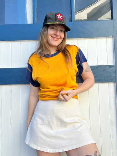 1960s 1970s Yellow & Blue Jersey M