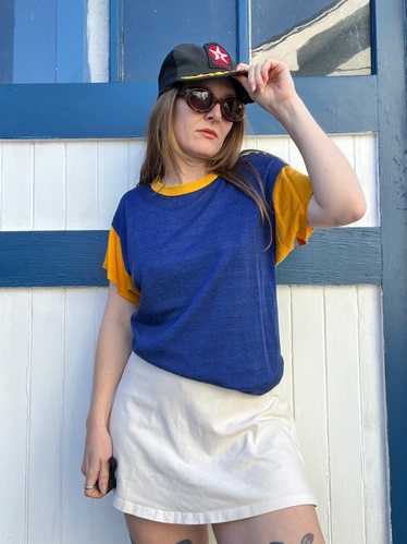 1960s Blue and Yellow Jersey M