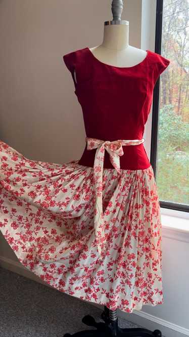 1940s 1950s Vintage Shirley Lee Juniors Red Velvet