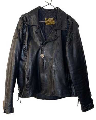 Protech LEATHER APPAREL ライダースジャケット 90's Protech Leather Moto Jacket Free Shipping - The Vintage Twin