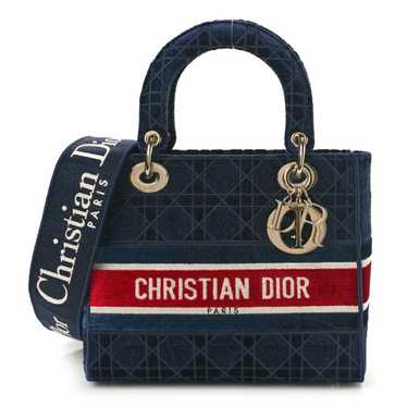 CHRISTIAN DIOR Velvet Cannage Medium Lady D-Lite … - image 1